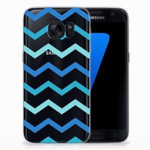 Samsung Galaxy S7 TPU bumper Zigzag Blauw