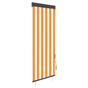 Rolgordijn voor buiten 60x250 cm wit en oranje