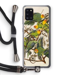 Carolinaparkiet: Samsung Galaxy A31 Transparant Hoesje met koord