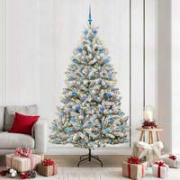 VidaXL Kunstkerstboom met 300 led groen en wit 210 cm pvc en metaal