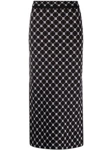 Lanvin jupe mi-longue à carreaux - Noir