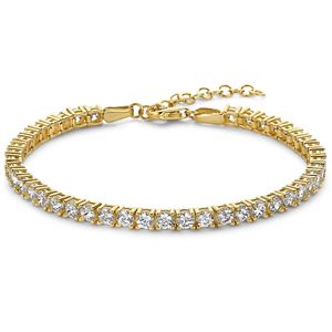 Armband Tennis geelgoud-zirconia wit 3 mm 16-19 cm