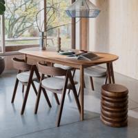 Zuiver Uitschuifbare Ovale Eettafel 'Twist' Walnoot, 185-240 x 90cm