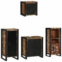 Badkamermeubelset met lade 4 pcs Massief Gerecycled Hout