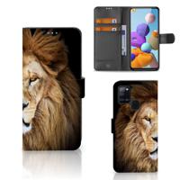 Samsung Galaxy A21s | Telefoonhoesje | Met pasjeshouder | Leeuw