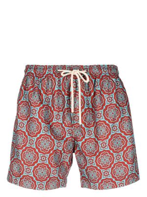 PENINSULA SWIMWEAR short de bain à imprimé géométrique - Orange PENINSULA SWIMWEAR short de bain à imprimé géométrique - Orange