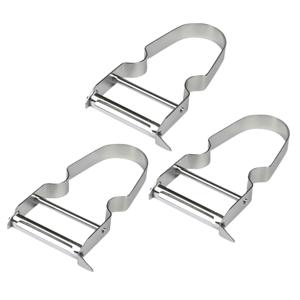 Kook/keuken gerei - 3x - schilmes/dunschiller - zilver - RVS - 11 x 6.5 cm