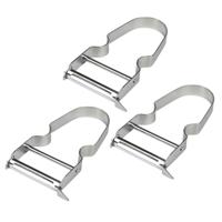Kook/keuken gerei - 3x - schilmes/dunschiller - zilver - RVS - 11 x 6.5 cm