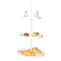 Etagere - wit - metaal - 3-laags -  25 x 35 cm - hapjes/high tea - serveerschaal - thumbnail