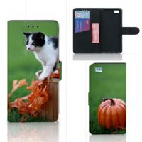 Huawei Ascend P8 Lite | Telefoonhoesje | Met pasjeshouder | Kitten