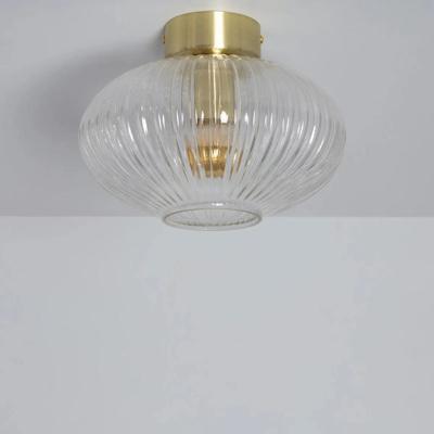 Vintage plafond glas & goud met E27 fitting &apos;Pieter&apos; 24cm