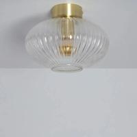 Vintage plafond glas & goud met E27 fitting 'Pieter' 24cm Vintage plafond glas & goud met E27 fitting 'Pieter' 24cm