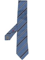 Brunello Cucinelli cravate en soie à rayures diagonales - Bleu