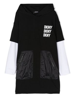 Dkny Kids robe-pull à design superposé - Noir