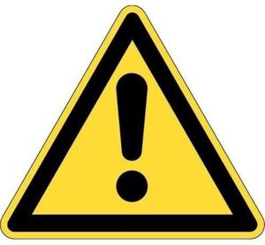 waarschuwingspictogram volgens de veiligheidsnorm ISO 7010 - 200 mm breed - Kunststof bord