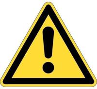waarschuwingspictogram volgens de veiligheidsnorm ISO 7010 - 200 mm breed - Kunststof bord