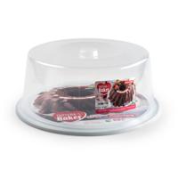 Plasticforte Taart bewaardoos - rond - wit - D32 x H15 cm - vlaai bewaarbak