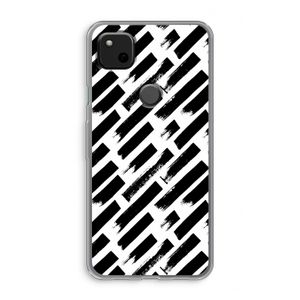 Zwarte vegen: Google Pixel 4a Transparant Hoesje
