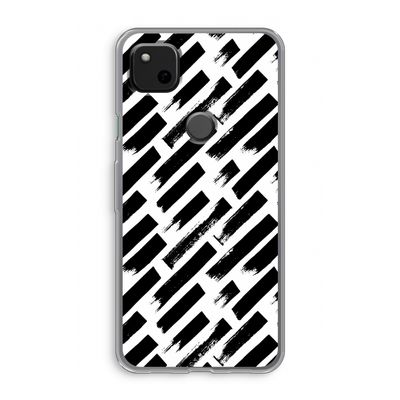 Zwarte vegen: Google Pixel 4a Transparant Hoesje
