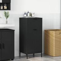 Badkamerkast met lade Zwart 39.5 x 36 x 88 cm Bewerkt hout