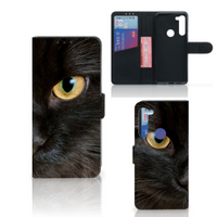 Motorola G8 Power Telefoonhoesje met Pasjes Zwarte Kat - thumbnail