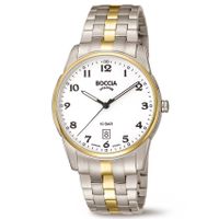 Boccia 3632-03 Horloge titanium ziliver-en goudkleurig-wit 39 mm