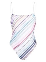 Missoni maillot de bain rayé à dos ouvert - Blanc