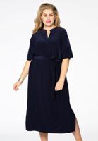 Yoek Jurk grandad collar | Blauw | Maat 50/52