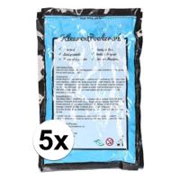 Zakje Holi kleurpoeder - 5x - lichtblauw - 100 gram - feestartikelen - Heilig Indiaas kleurenpoeder