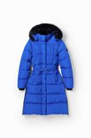 Gewatteerde jas met riem - BLUE - XS