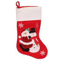 Kerstversiering Kerstsokken Met Rendier En Kerstman 45 Cm - Kerstsokken - thumbnail