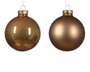 Kerstbal glas d7 cm gember ass 8st kerst - Decoris