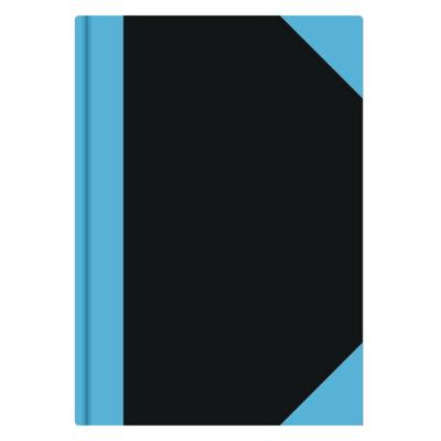 Luxe schoolschrift A4 formaat - zwart/blauw - 192 bladzijdes met lijntjes