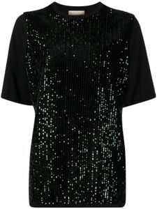 Elie Saab t-shirt à ornements de sequins - Noir