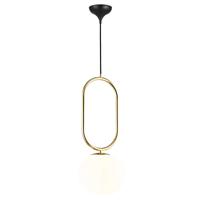 Hanglamp opaalglas en messing met ingebouwde E27 fitting 'Shapes 22' DFTP