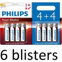 48 Stuks (6 Blisters a 8 st) Philips Power Alkaline Batterij LR6P8BP/10 - thumbnail