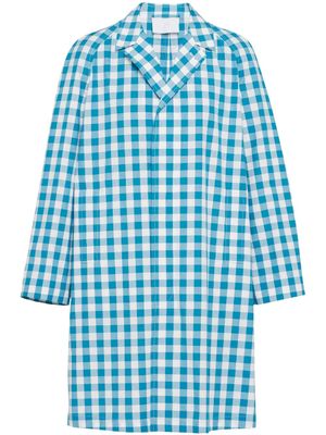 Prada manteau en coton à carreaux vichy - Blanc