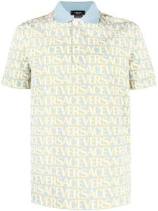 Versace chemise à logo en all over - Bleu