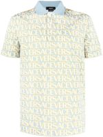 Versace chemise à logo en all over - Bleu - thumbnail