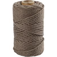 Creativ Company Macramé koord, l: 55 m, d 4 mm, lichtbruin, 330 gr/ 1 rol