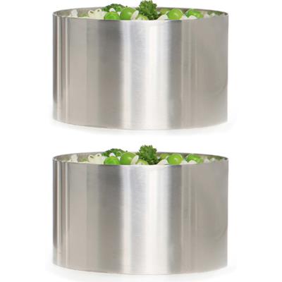 Garneerring - 2x stuks - RVS - D9 cm - zilver - Keuken/bakplaat vormpjes
