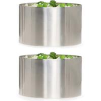 Garneerring - 2x stuks - RVS - D9 cm - zilver - Keuken/bakplaat vormpjes Garneerring - 2x stuks - RVS - D9 cm - zilver - Keuken/bakplaat vormpjes