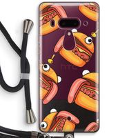 Hamburger: HTC U12+ Transparant Hoesje met koord