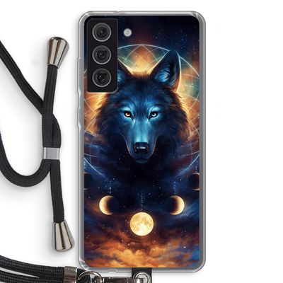Wolf Dreamcatcher: Samsung Galaxy S21 FE Transparant Hoesje met koord