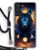 Wolf Dreamcatcher: Samsung Galaxy S21 FE Transparant Hoesje met koord
