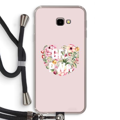 GRL PWR Flower: Samsung Galaxy J4 Plus Transparant Hoesje met koord