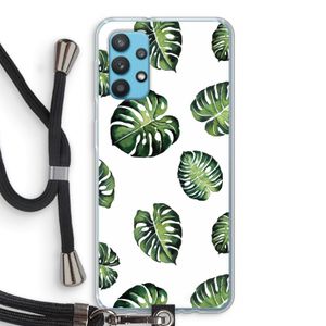 Tropische bladeren: Samsung Galaxy A32 4G Transparant Hoesje met koord