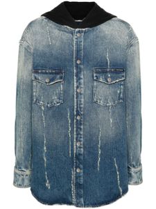 Dolce & Gabbana manteau en jean à capuche - Bleu