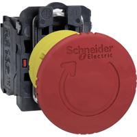 Schneider Electric XB5AS8442 Noodstopknop Metalen frontring, Met NOT-AUS schakelaar, Rond, Terugstelbaar, Vergrendelbaar 120 V/AC 6 A 1x NC IP66, IP67, IP69, - thumbnail