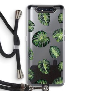 Tropische bladeren: Samsung Galaxy A80 Transparant Hoesje met koord